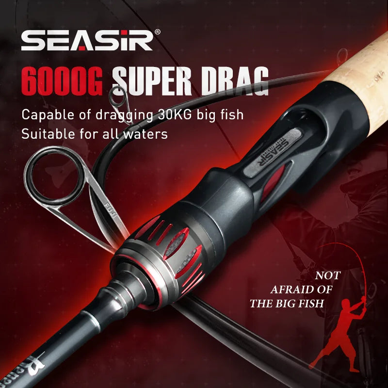 SeaSir Repeater Spinning Casting Rod Fuji-O Guide Rings Carbon Cork