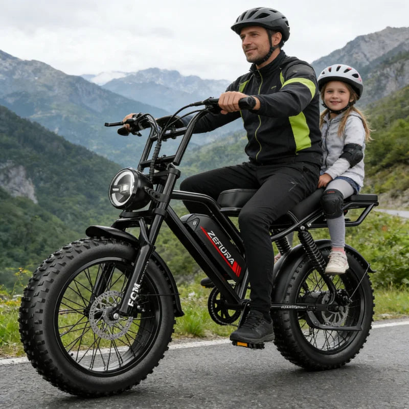 ZEFIORA Electric Fat Bike 1000W 2000W Brushless Motor Lithium Battery