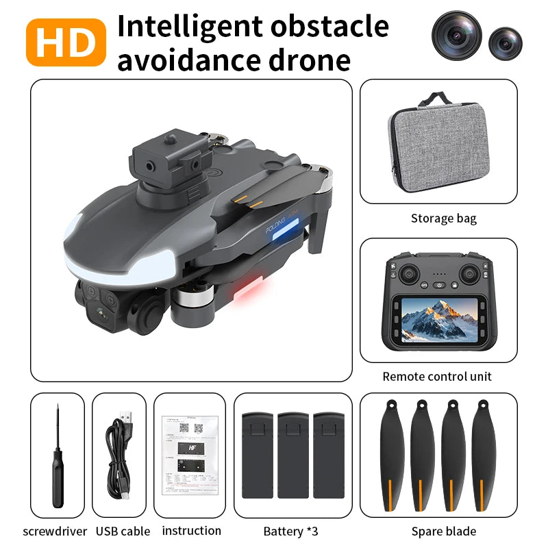 Jikefun GPS RC Drone 8K Dual Camera UAV FPV WiFi Quadcopter 3 Batteries