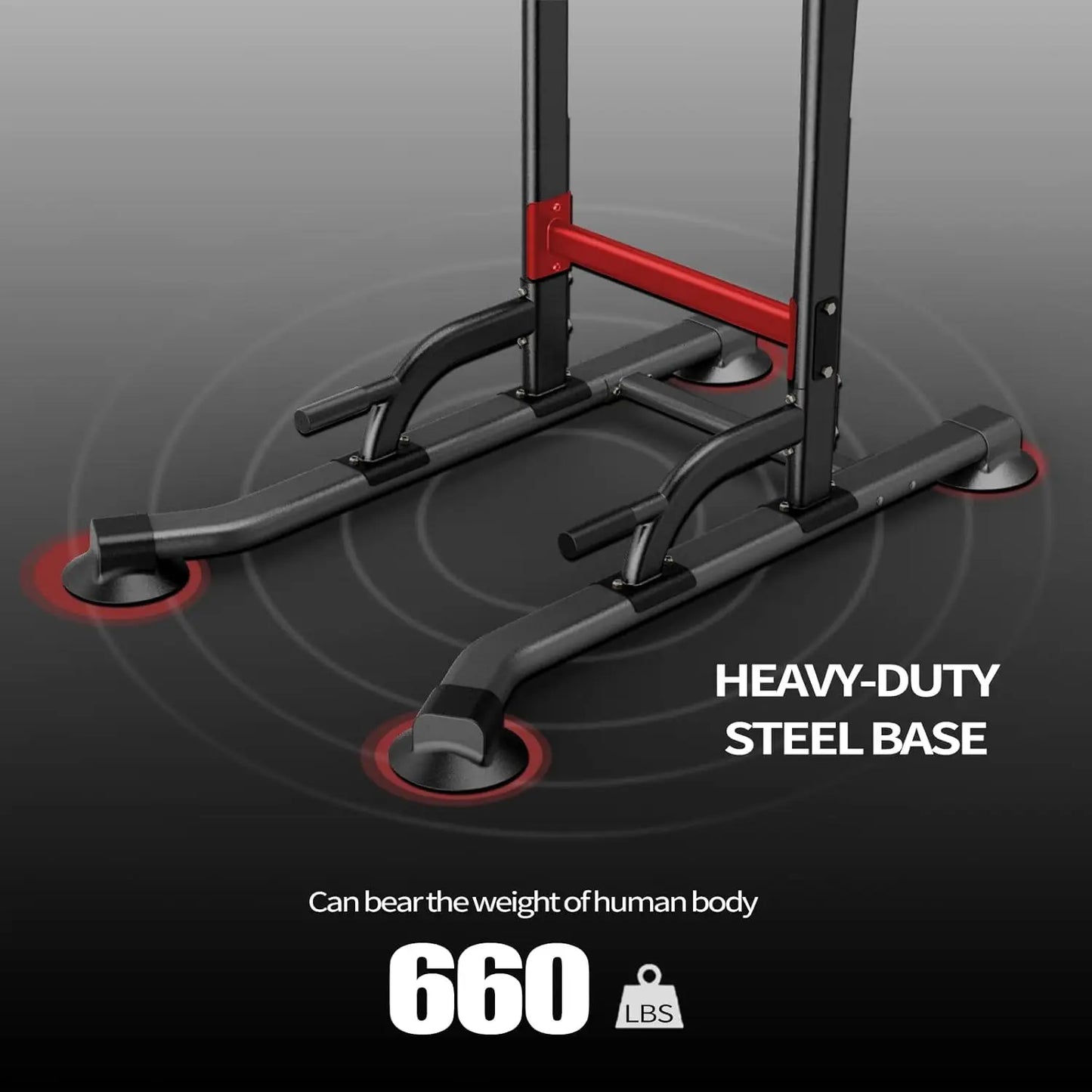 Adjustable Height Power Tower Home Gym Pull Up Dip Station