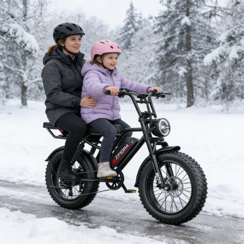ZEFIORA Electric Fat Bike 1000W 2000W Brushless Motor Lithium Battery