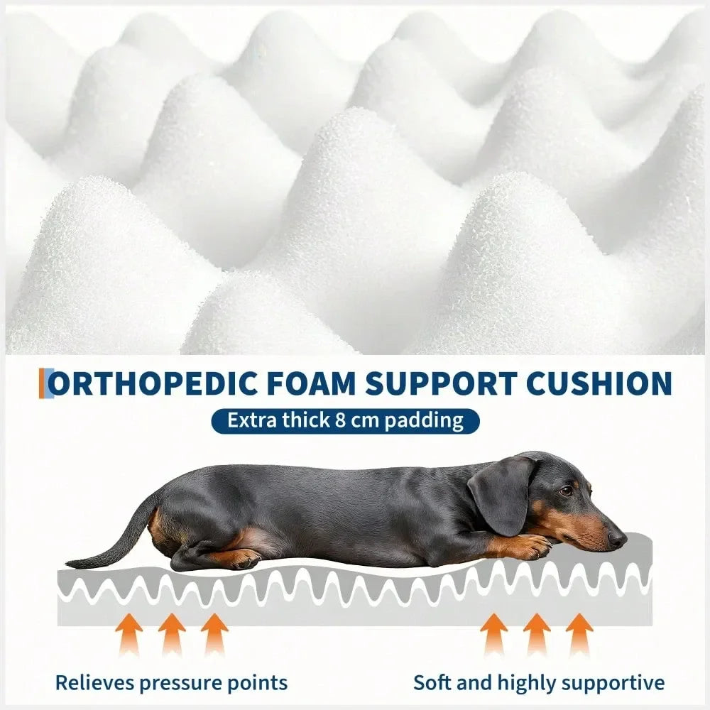 Dog Bed With Faux Fur Washable Removable Cover For Pets