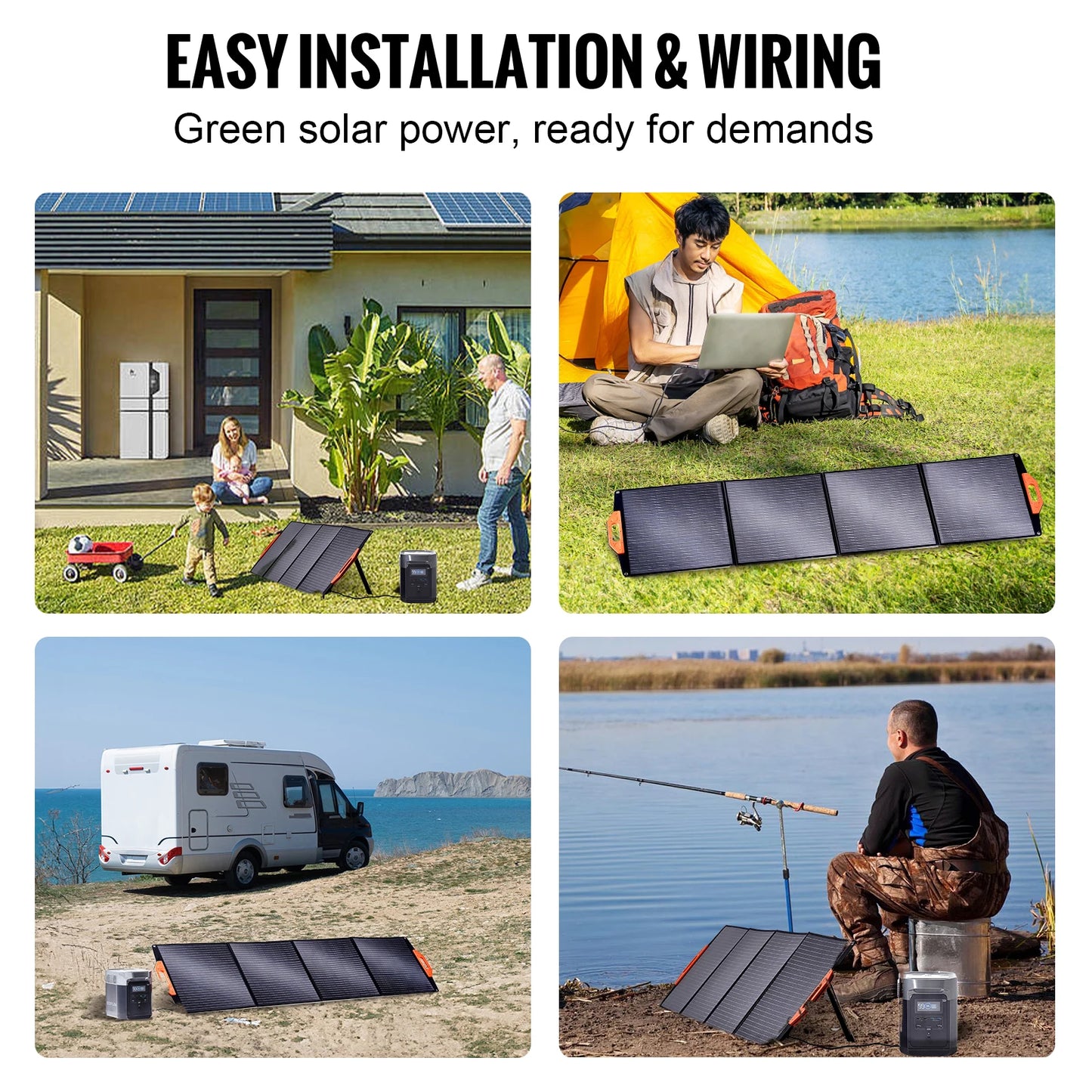 SucceBuy Portable Monocrystalline Foldable Solar Panel Charger Waterproof