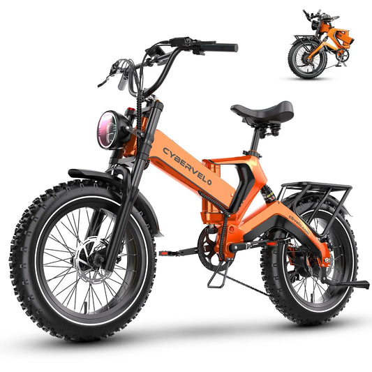 CYBERVELO EK6 Fat Tire 2000W Foldable Electric Bike With 48V Battery