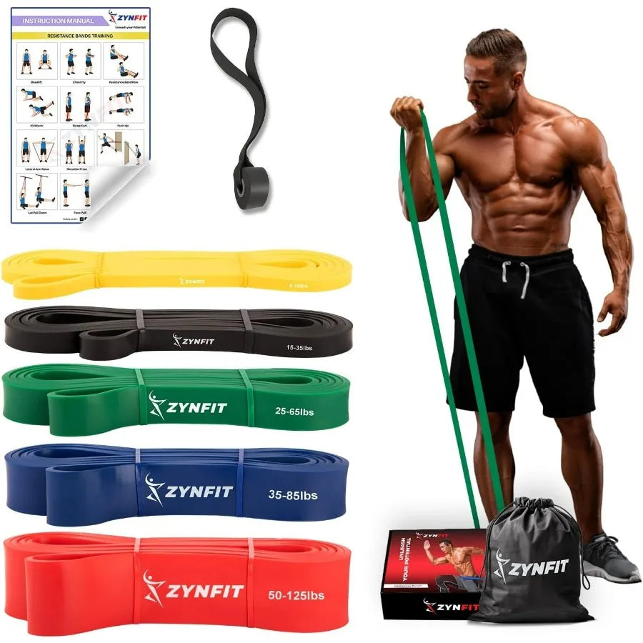 None 100% Natural Latex Resistance Bands Set With Door Anchor
