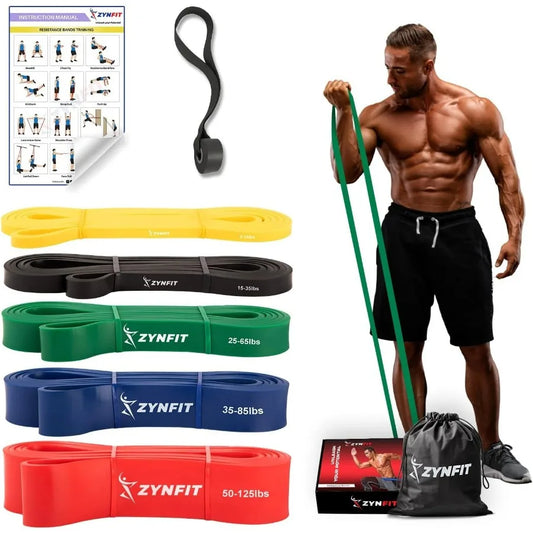 None 100% Natural Latex Resistance Bands Set With Door Anchor