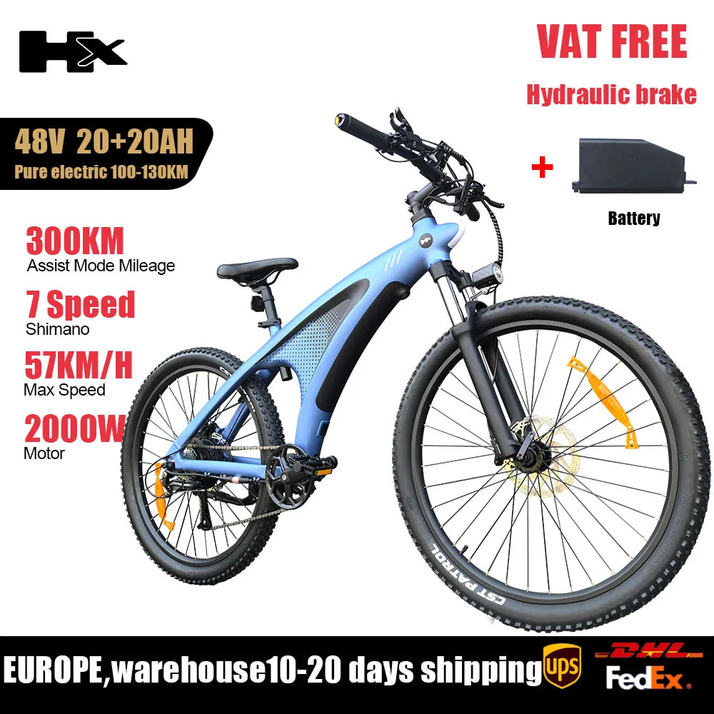 HUANCE HX Q5 2000W Electric Mountain Ebike With Removable Battery