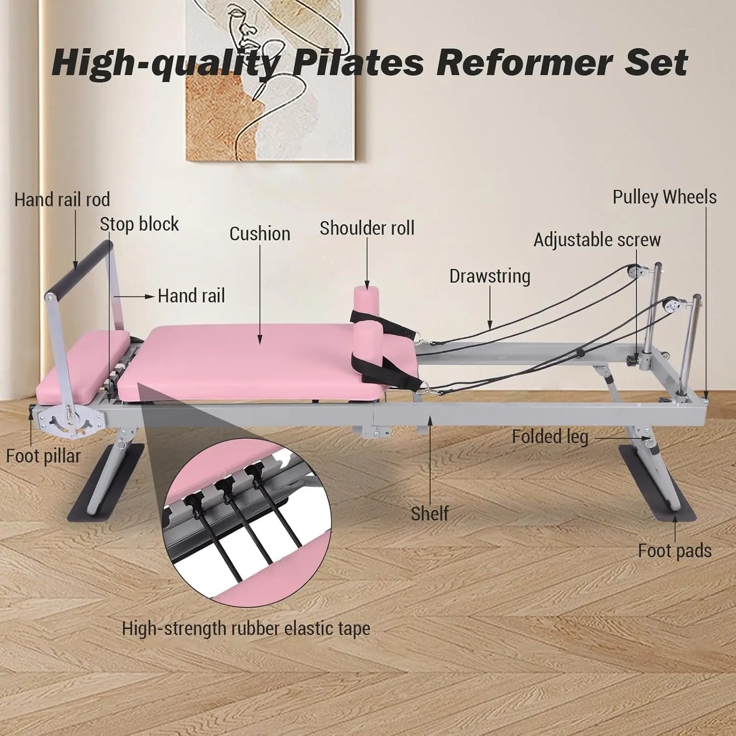 Pilates Reformer Machine Foldable for Home Gym Training
