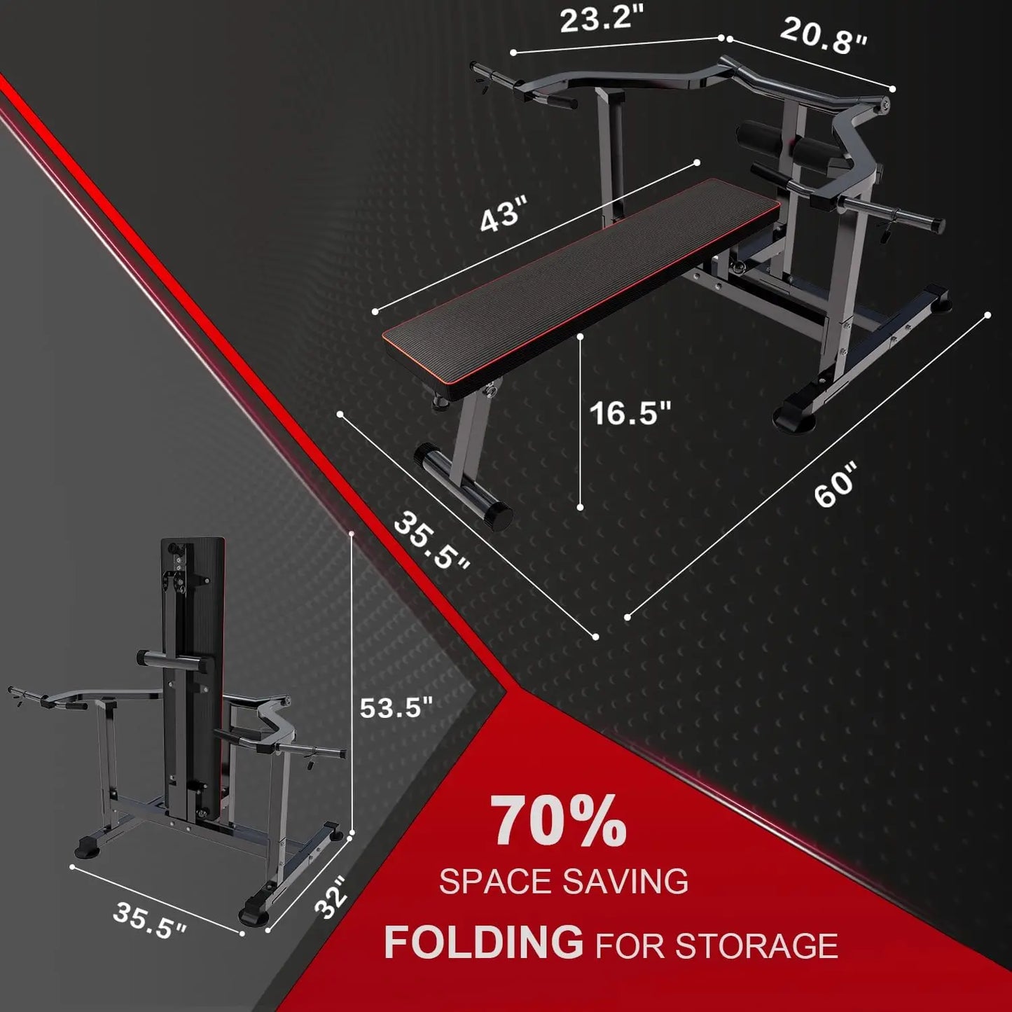 Exerciser Bench Press Set With Adjustable Incline And Dumbbell Rack