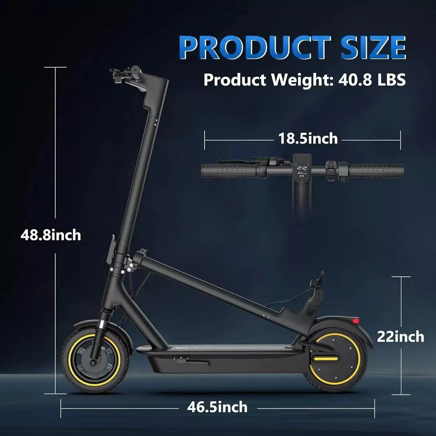 Ladped LPMAX Folding Electric Scooter 22 MPH 500W Long Range