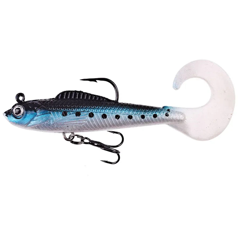 6-Piece Soft Silicone Wobblers Lure Set For Sea Bass Pike