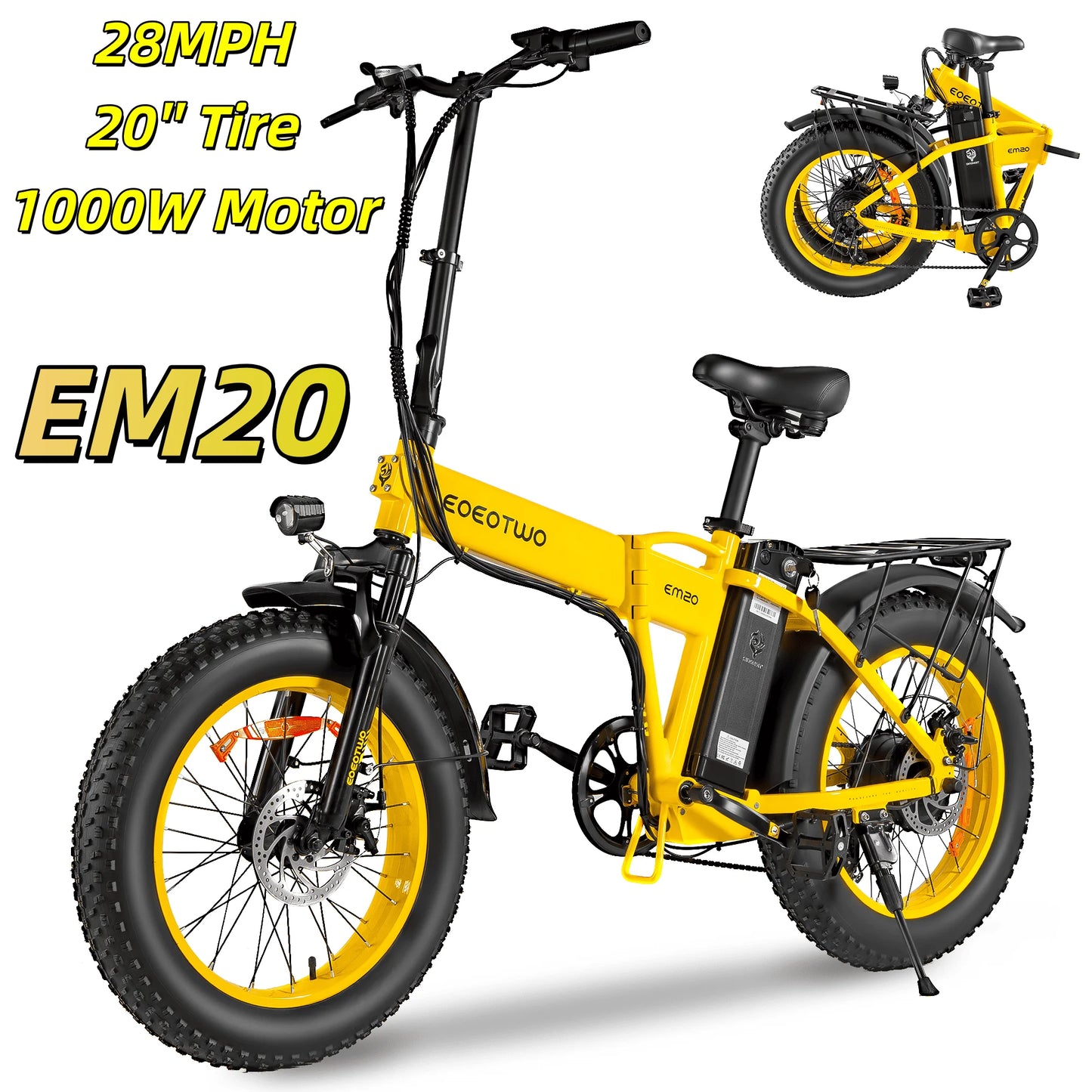 EOEOTWO 1500W Electric Fat Tire Mountain Bike 34MPH