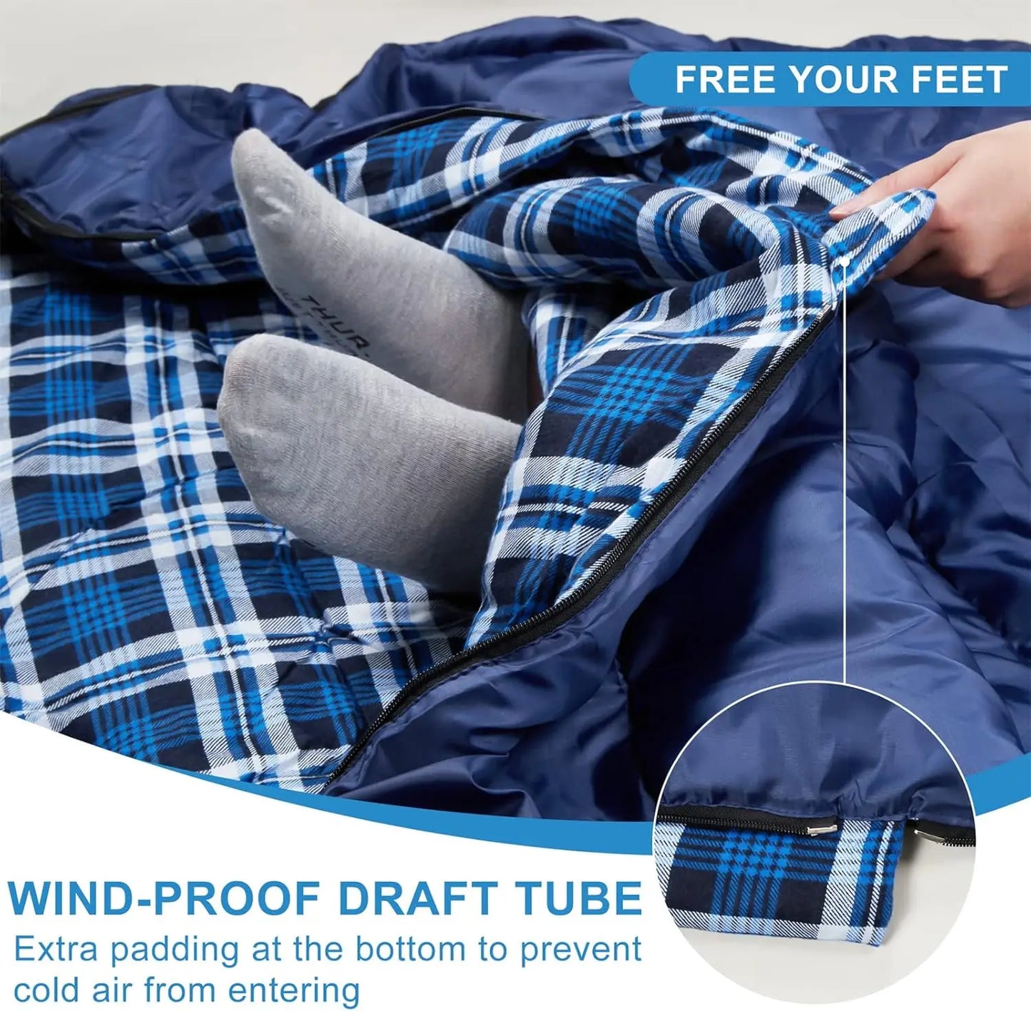 Cotton Flannel Sleeping Bag for Camping and Backpacking Waterproof Lightweight