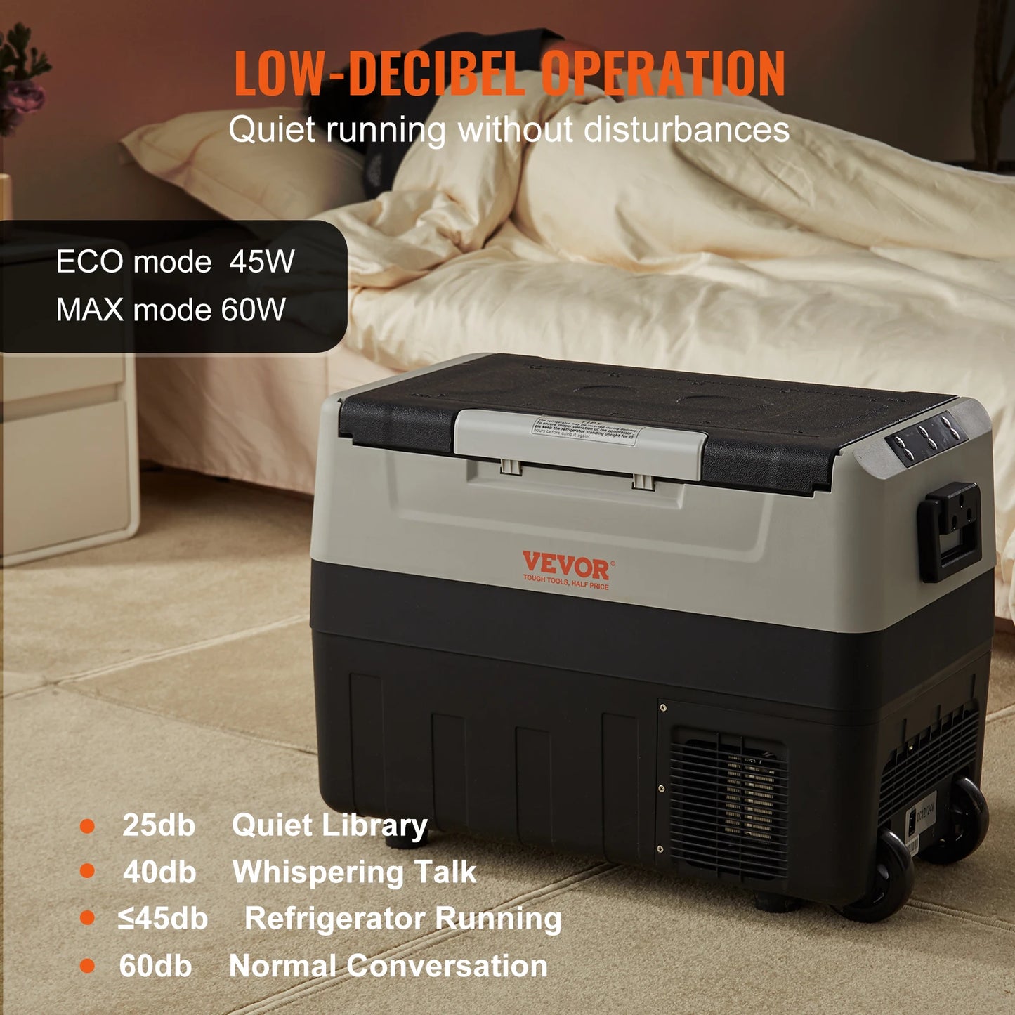 SucceBuy Portable Rechargeable Car Refrigerator With Wheel And Foldable Handle
