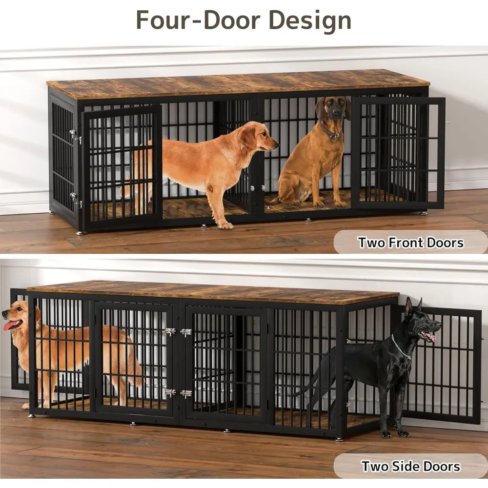 Decorative Wooden Dog Crate Furniture With Divider