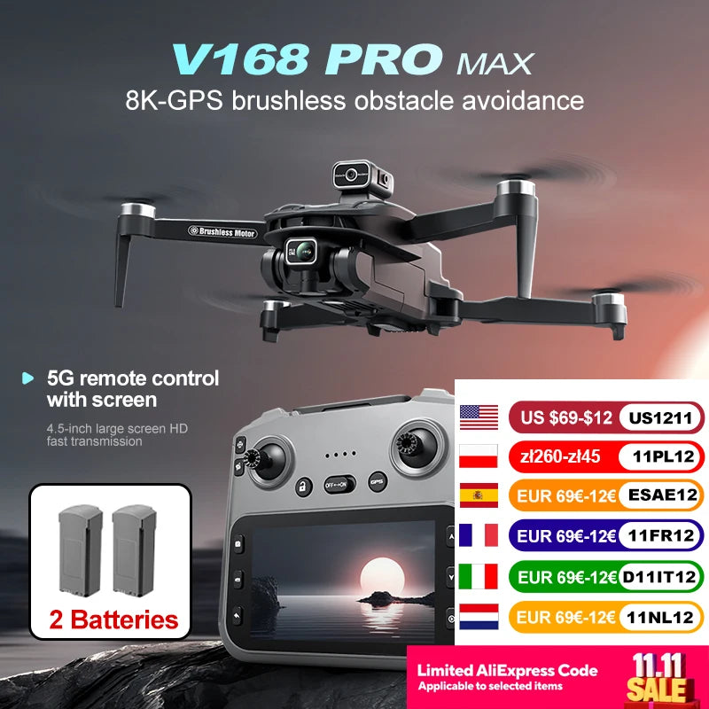 V168 Max Mini Drone With Dual Cameras And 5G FPV