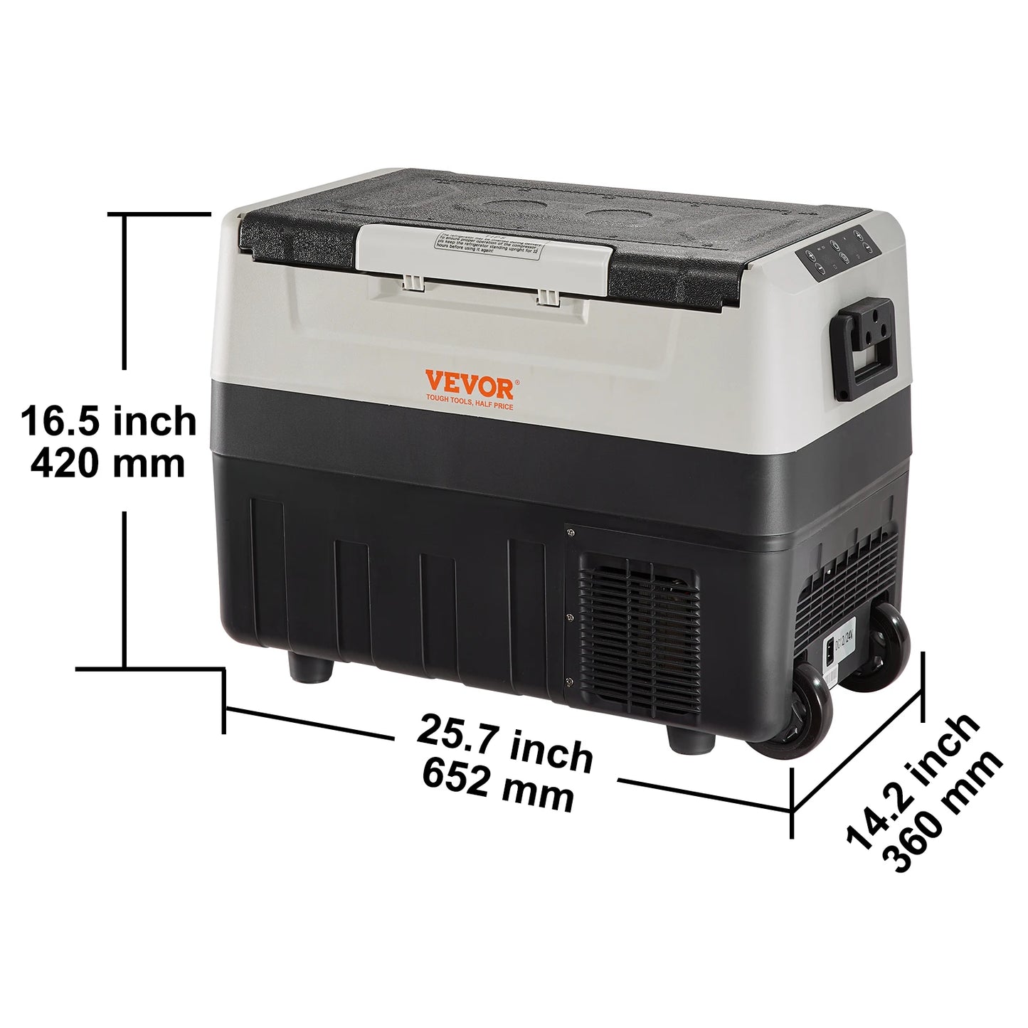 SucceBuy Portable Rechargeable Car Refrigerator With Wheel And Foldable Handle