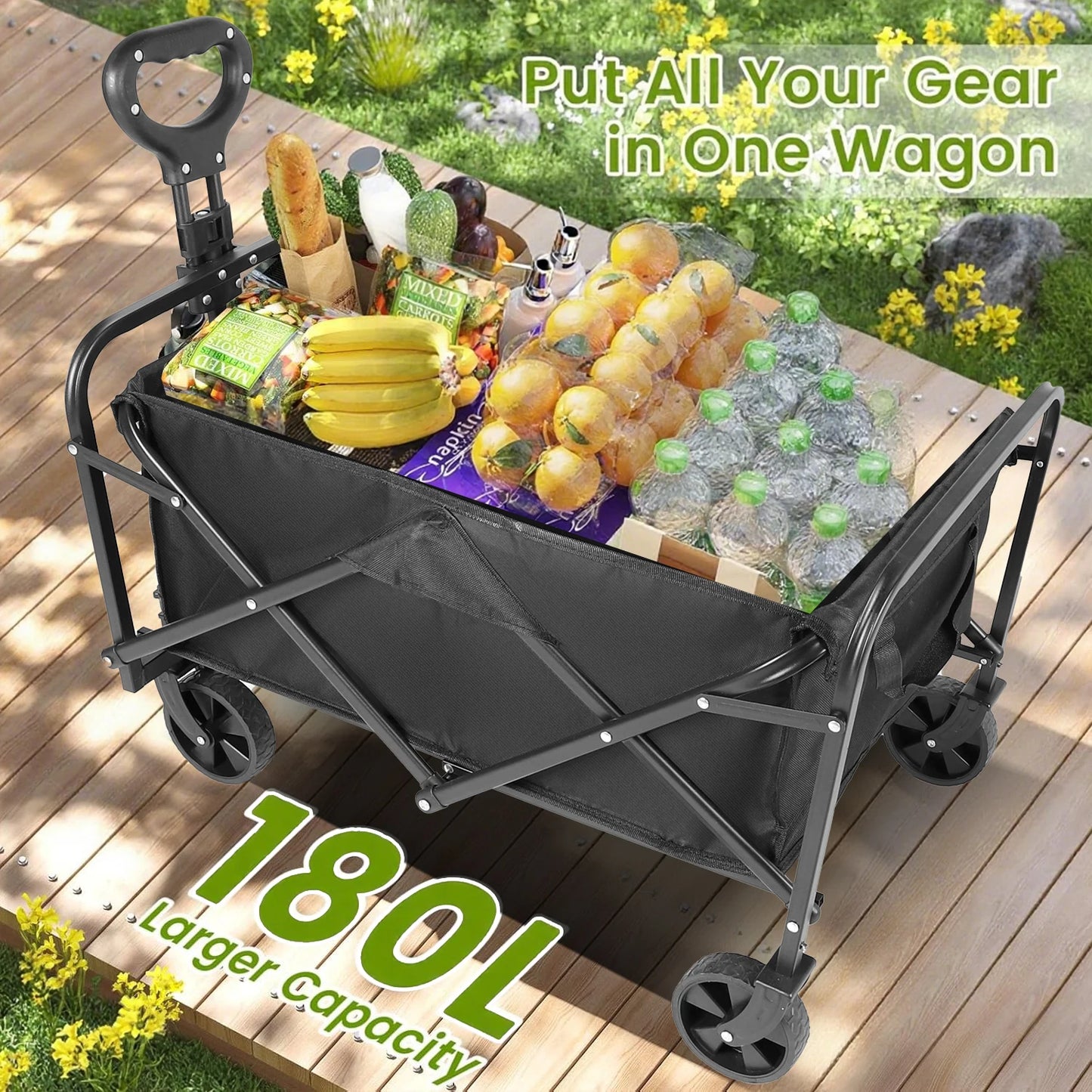 Heavy Duty Wagon Carts Foldable Portable Wagons For Groceries