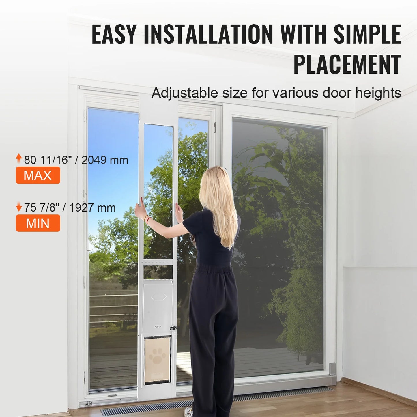 NONEDog Door Sliding Glass Pet Door Aluminum Frame
