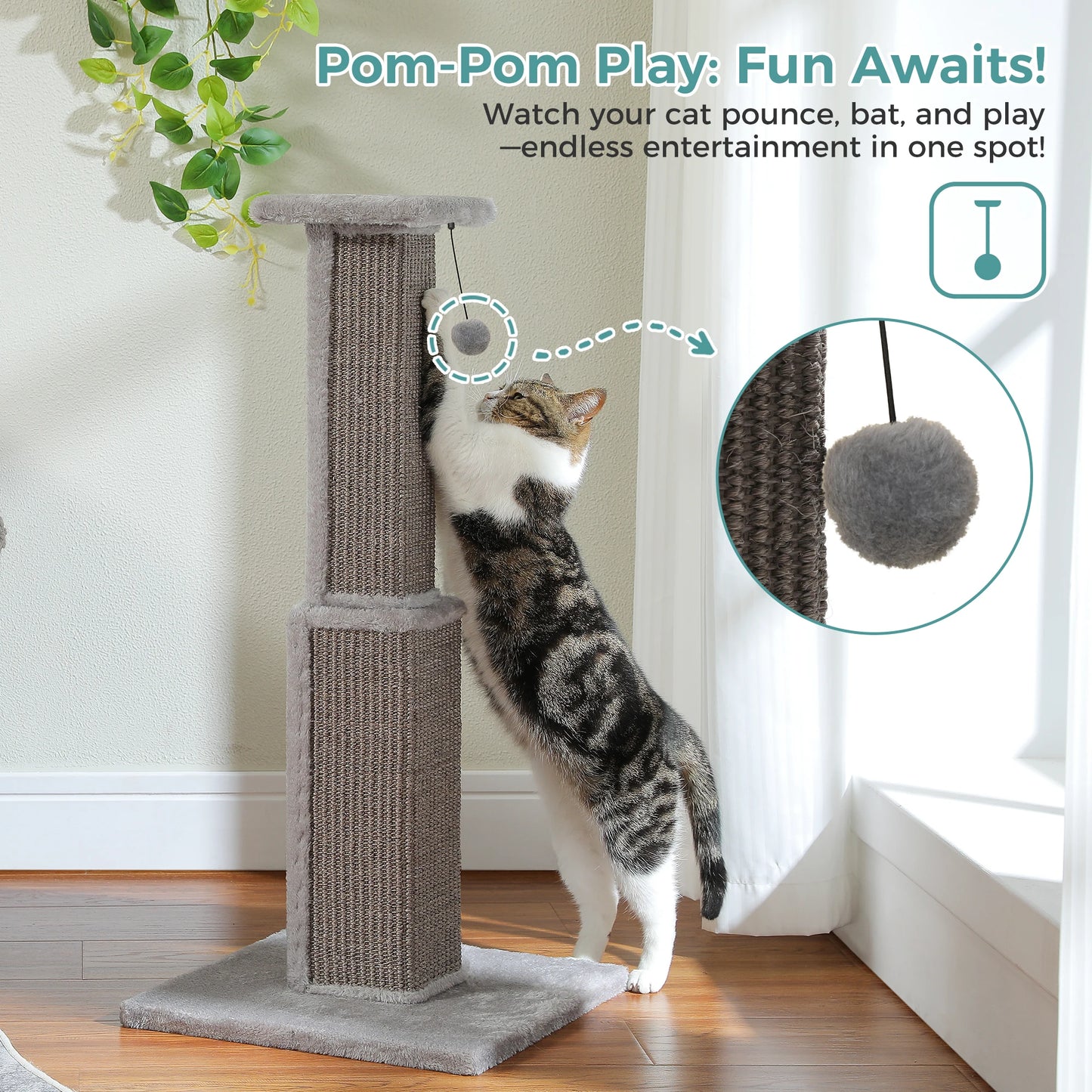 PAWZ Road Cat Scratching Post Indoor Play Toy Durable Sisal