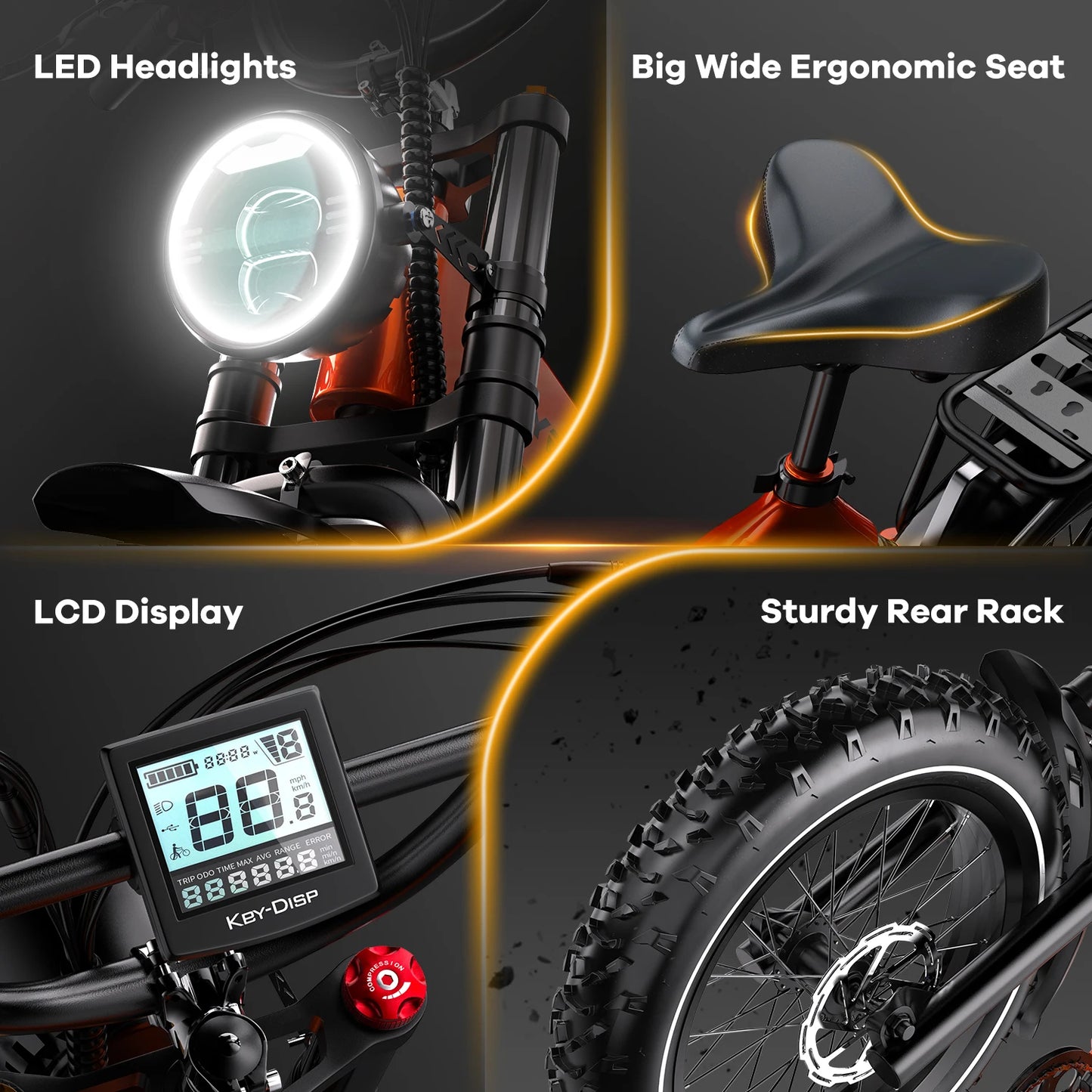 CYBERVELO EK6 Fat Tire 2000W Foldable Electric Bike With 48V Battery