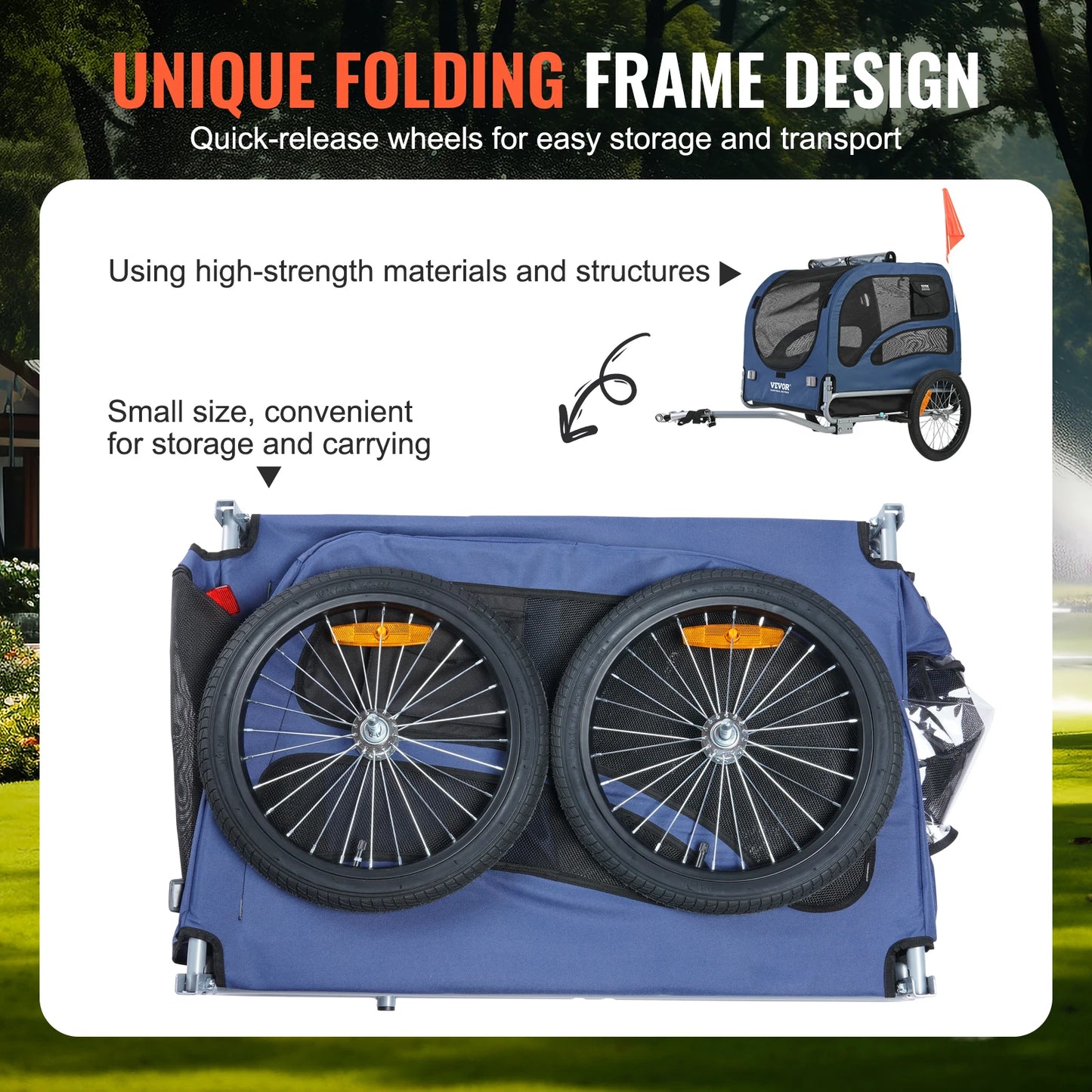 SucceBuy Pet Bicycle Trailer for Dogs Carrier With Reflectors