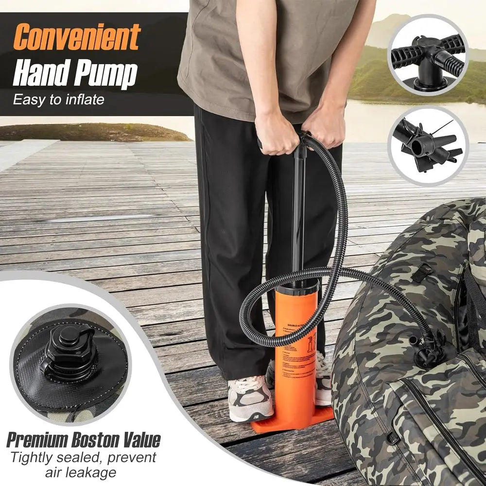 Inflatable Belly Boat With Rod Holder And Pump