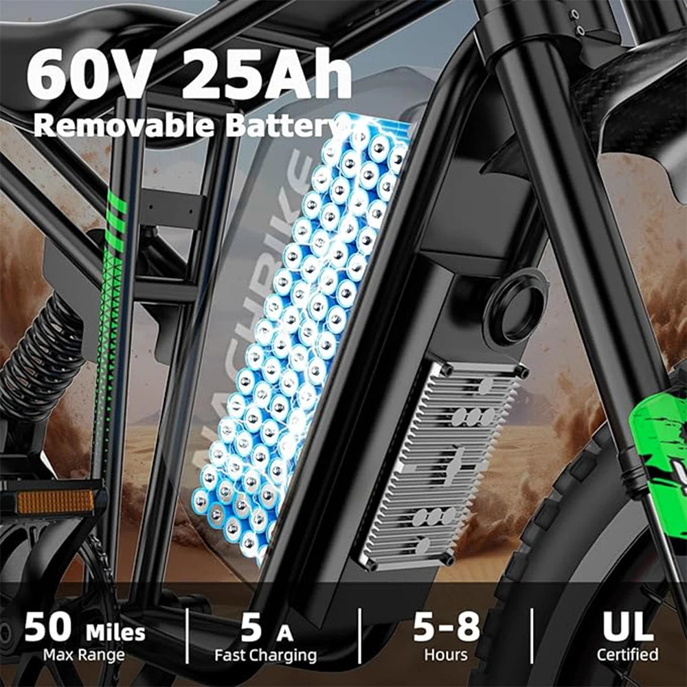 R3 Electric Dirt Bike 6000W With 60V 25Ah Battery