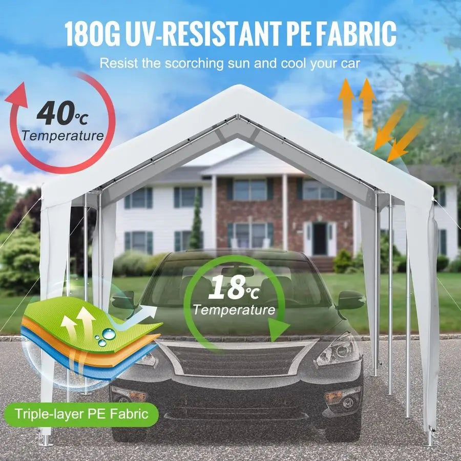 Carport Replacement Canopy Cover Ripstop PE Fabric UV Resistant