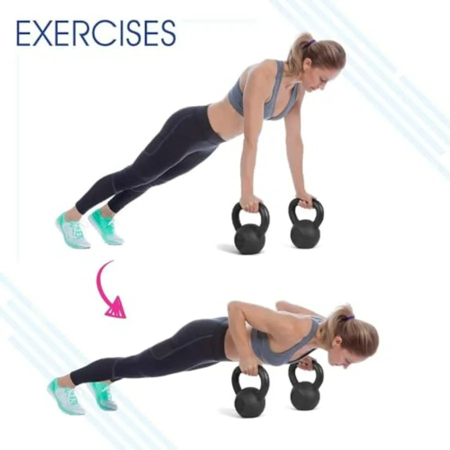 Cast Iron Kettlebell Pair For Full Body Strength Training