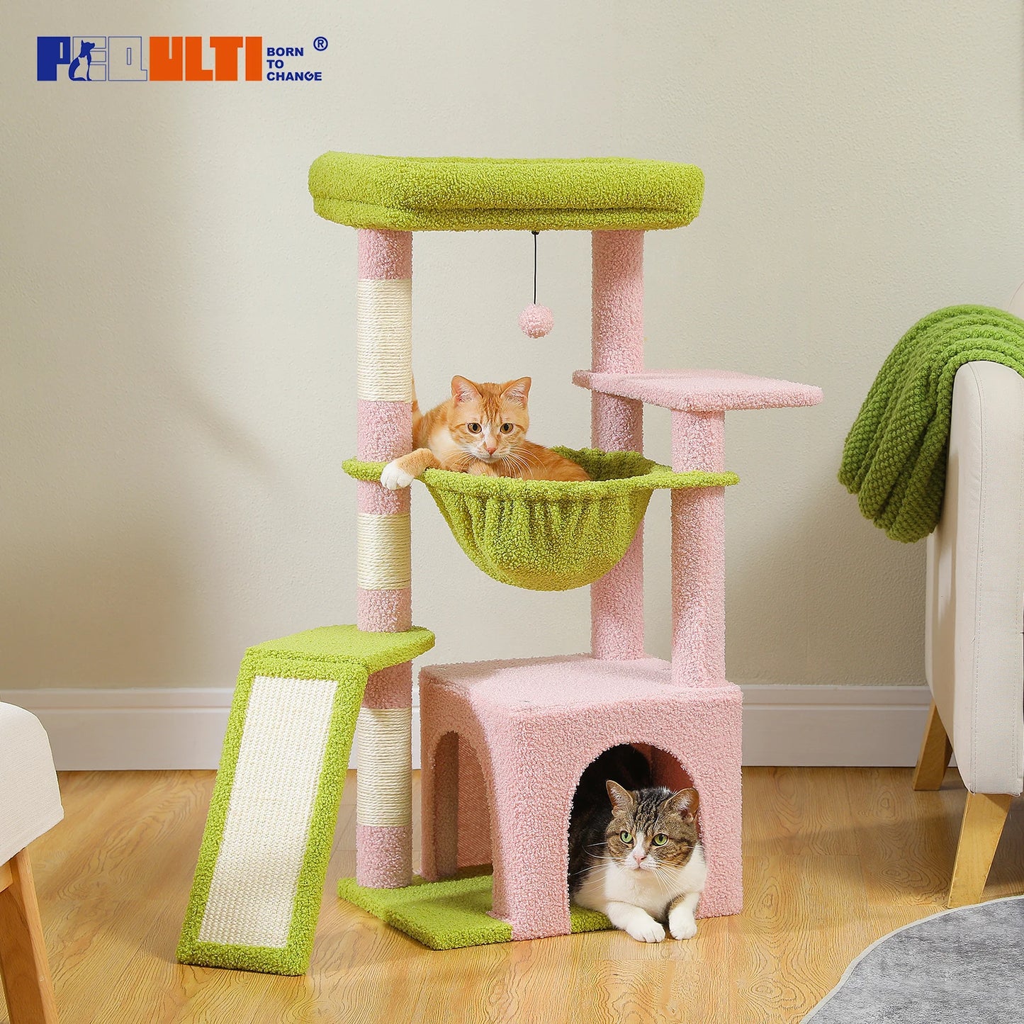 PEQULTICN Three Tier Cat Tree Tower With Sisal Scratching Post