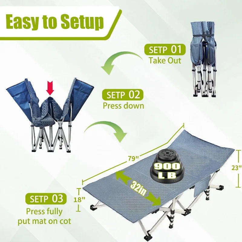 YTYIN Camping Cot for Adults Heavy Duty Folding Bed Mattress