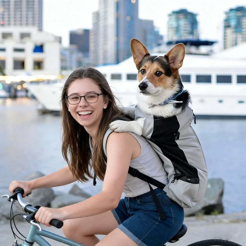 Nylon Dog Carrier Backpack Breathable Outdoor Travel Cycling