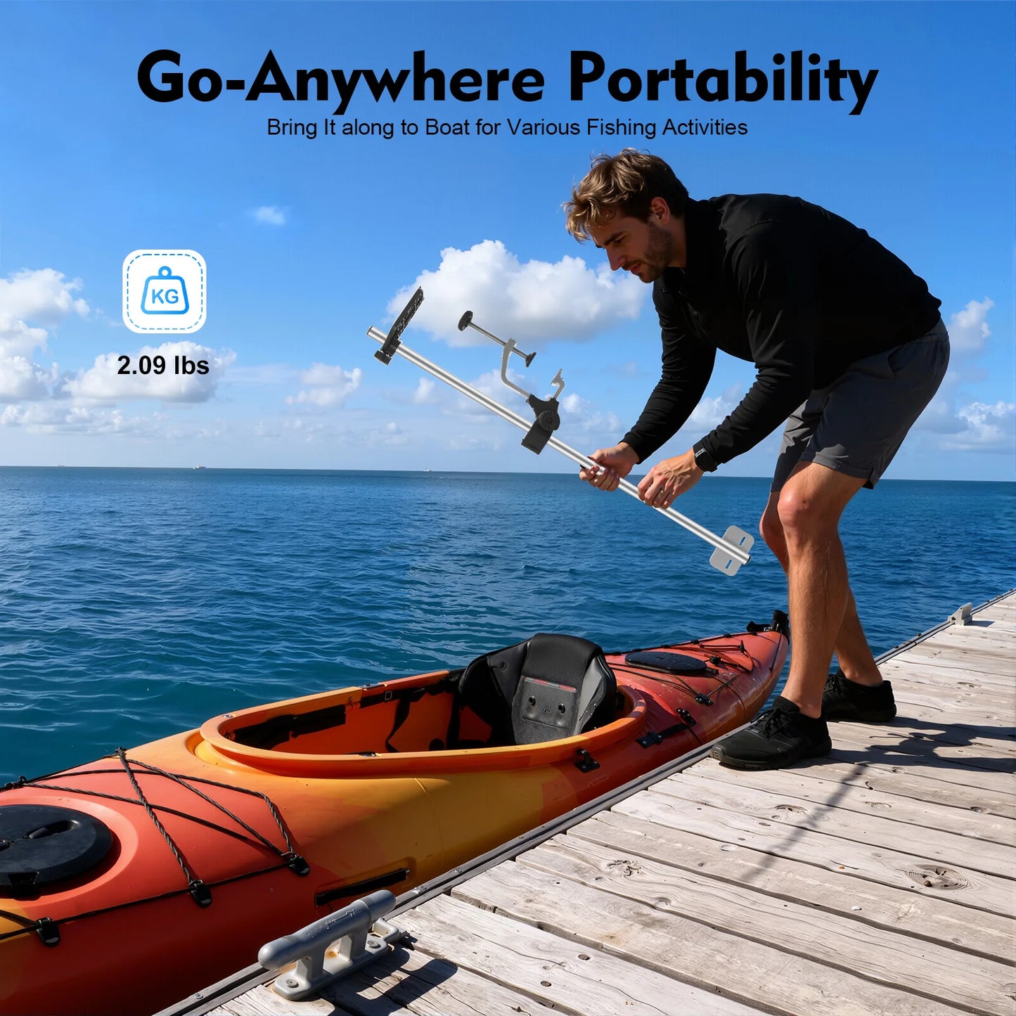 Portable Transducer Mount Universal 360 Degree Rotating Fish Finder