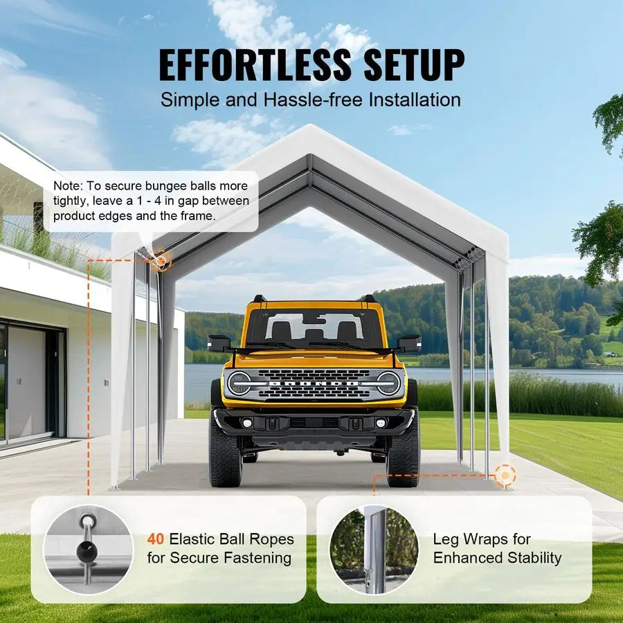 Carport Replacement Canopy Cover Ripstop PE Fabric UV Resistant
