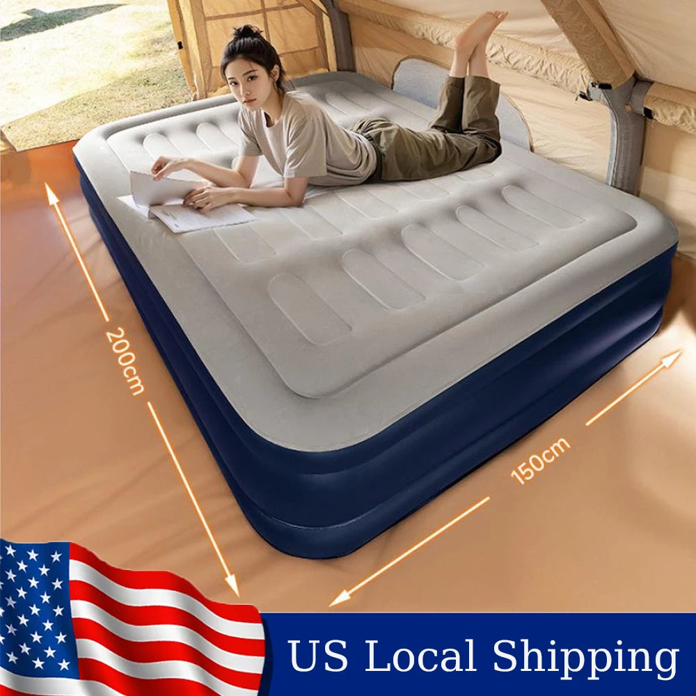 By Inflating Outdoor Indoor Inflatable Mattress For Camping And Home