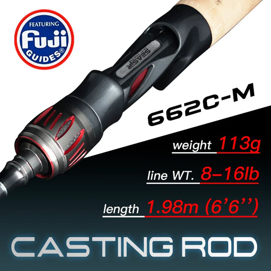 SeaSir Repeater Spinning Casting Rod Fuji-O Guide Rings Carbon Cork