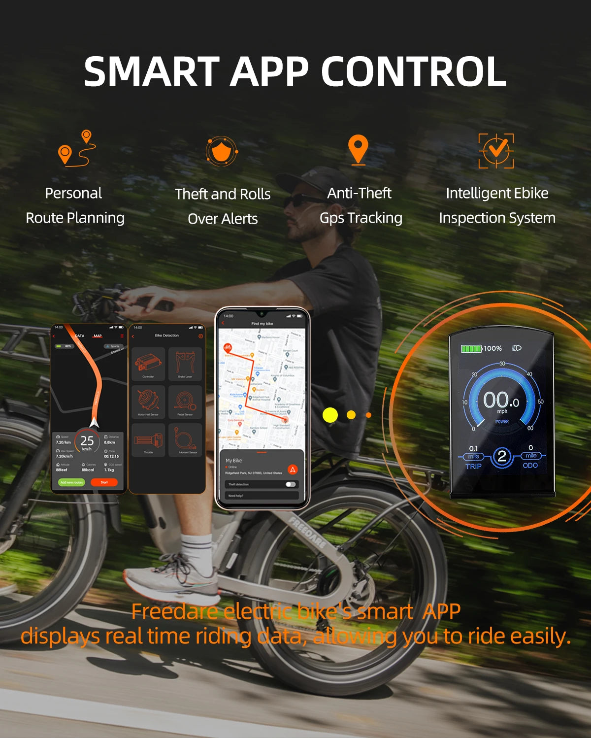 Fat Tire Electric Bike 1000W Peak With Removable Battery