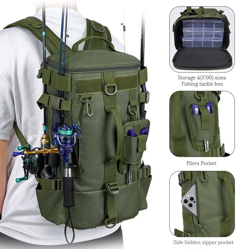 Multifunctional Fishing Backpack For Men With Rod Storage Outdoor Gear