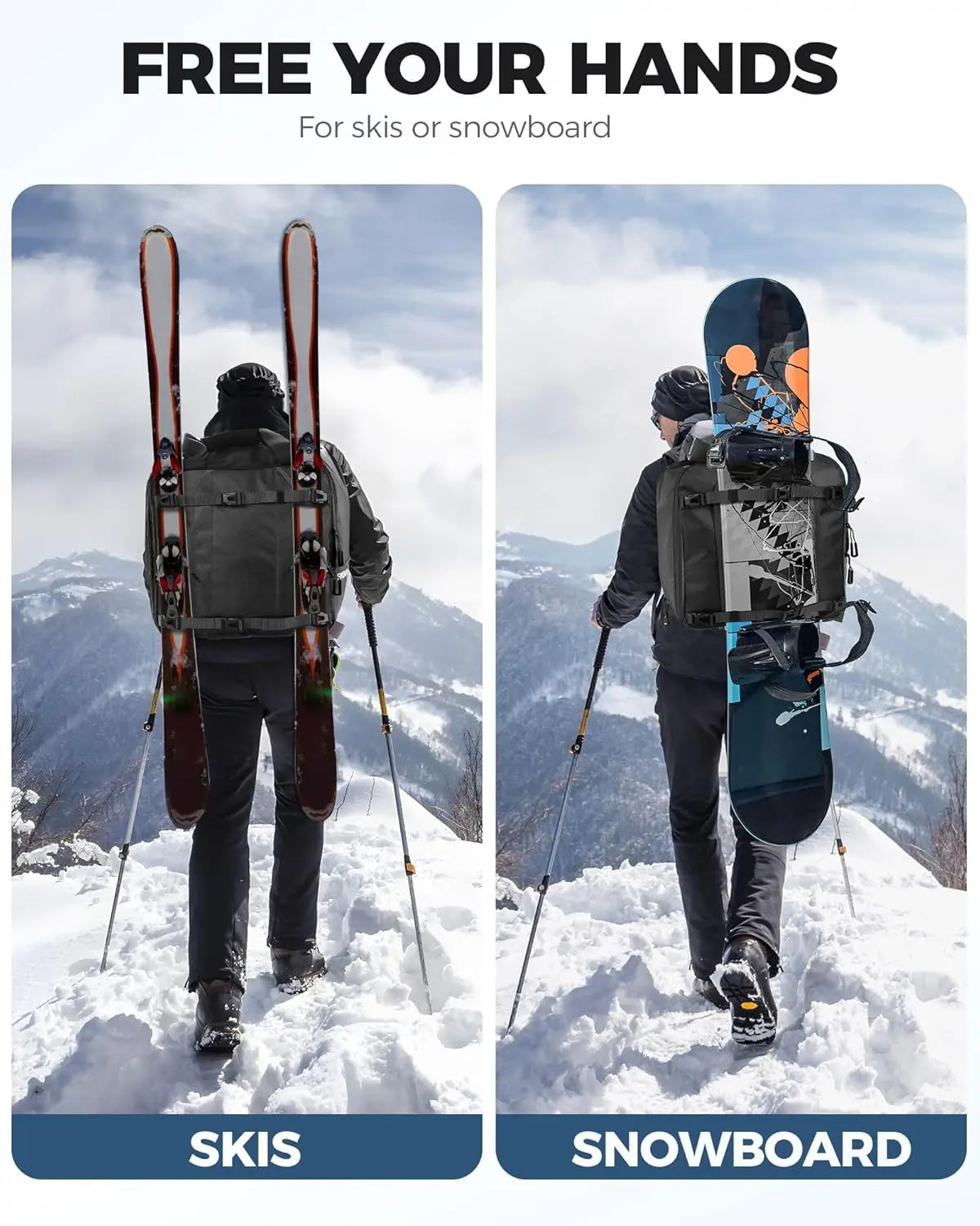 XMSJ Ski Boot Bag Waterproof Backpack For Skis And Gear